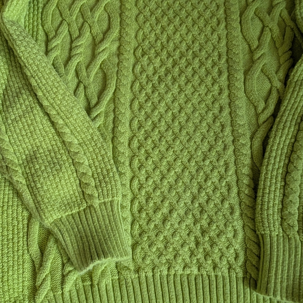 PRICE DROP!! Sunday Best Lime Green Knit Sweater - Picture 2 of 6